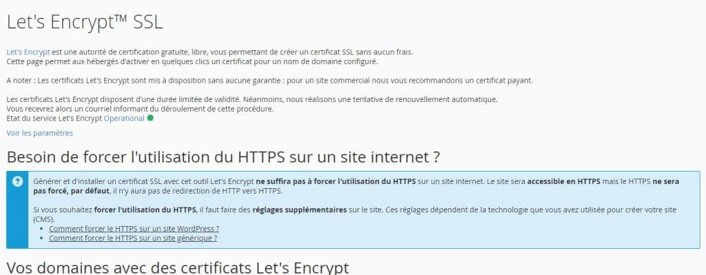 certificat ssl o2switch